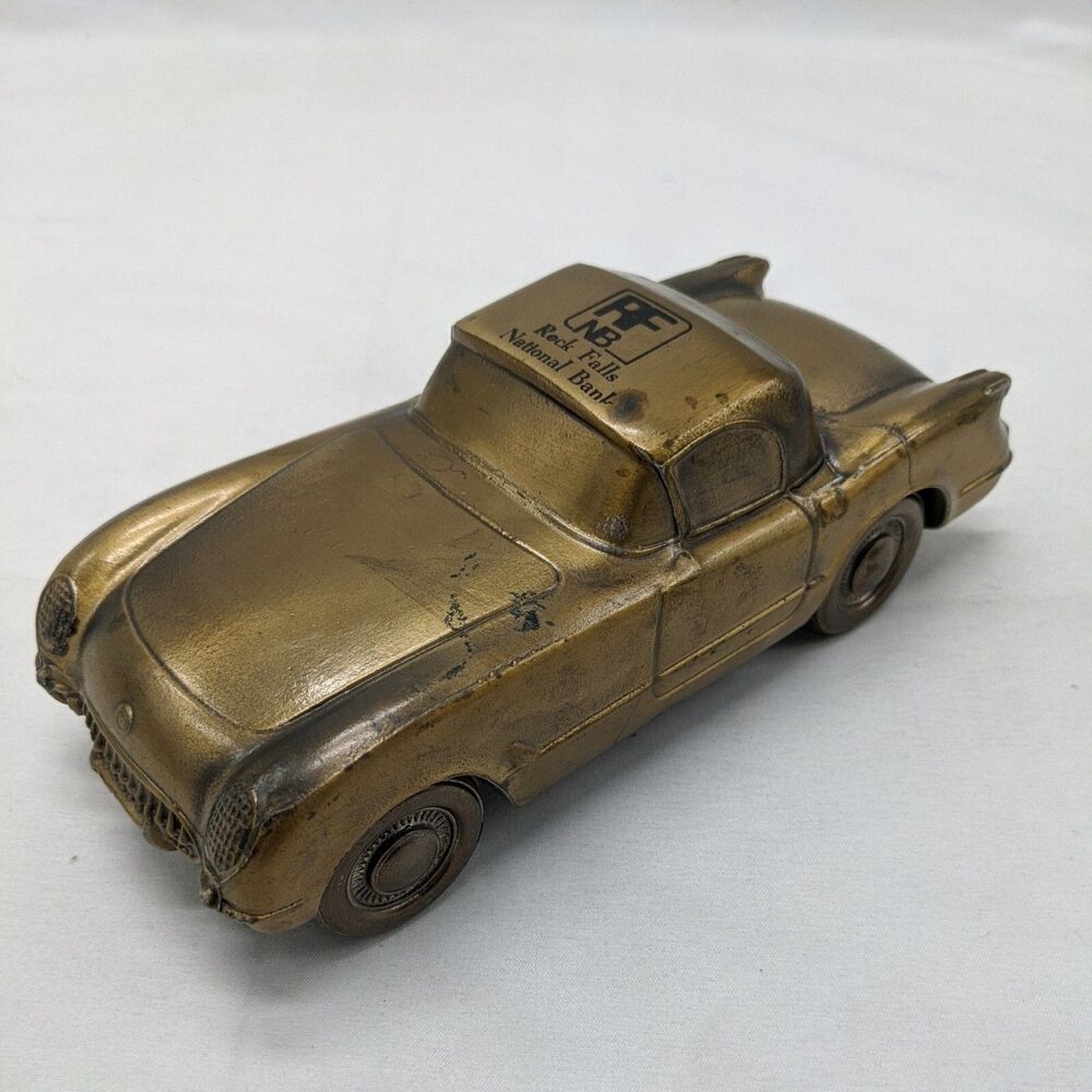 Vintage Illinois Rock Falls National Bank Corvette Banthrico Coin Bank
